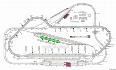 Nゲージ KATO  単線レイアウト×複線レイアウト ホーム用待避線 高架線 ①