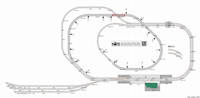 Nゲージ KATO  単線レイアウト×複線レイアウト ホーム用待避線 高架線 ①