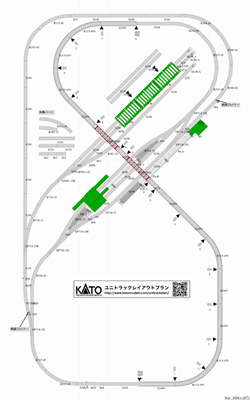 Nゲージ KATO  単線レイアウト×複線レイアウト ホーム用待避線 高架線 ①